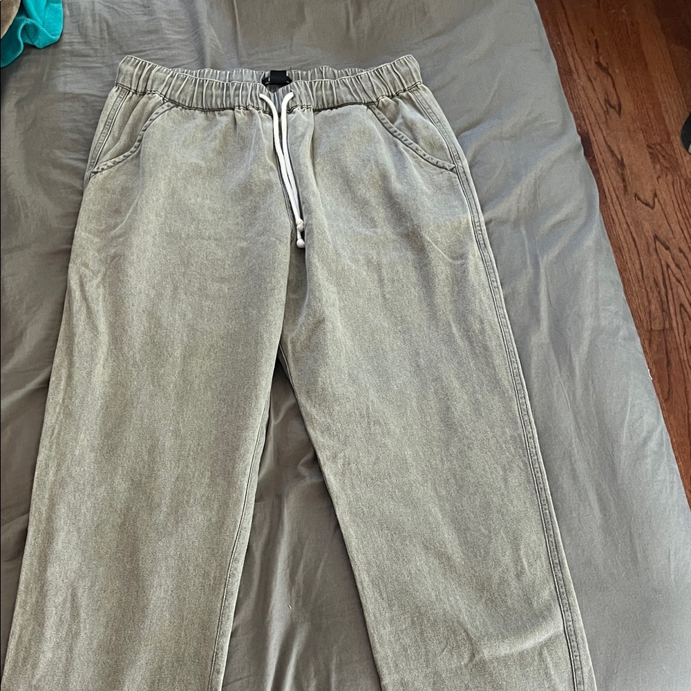 Roxy Chambray Gray Drawstring Pants